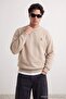 Taş Oversize/Rahat Kalıp Geyik Nakışlı Sweatshirt TMNAW27SW00025