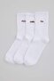 White Unisex Embroidered 3-Pack Socks Tmnaw27Co00008