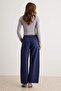 Koyu Mavi DÖKÜMLÜ Yüksek Bel Barrel Jeans TWOAW27JE00147 - 4