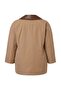 Bej Yakası Suni Deri Detaylı Mono Kapama Oversize Midi Büyük Beden Trençkot TWOAW27BM00011 - 6