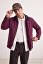 Bordo Regular Fit Kadife Yaka Detaylı Unisex Mevsimlik Mont TMNAW25MO00017 - 2