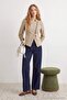 Koyu Mavi Beli Lastikli Yüksek Bel Wide Leg Jeans TWOAW27JE00215 - 2