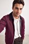 Bordo Regular Fit Kadife Yaka Detaylı Unisex Mevsimlik Mont TMNAW25MO00017 - 4