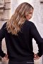 Wardrobe Essentials Siyah Yünlü V Yaka Yumuşak Triko Hırka TWOAW27HI00080 - 5