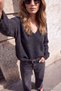 Wardrobe Essentials Black V-Neck Wide Fit Knitwear Sweater Twoaw27Kz00053 - 7