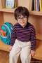 Navy Blue Boys' Polo Collar Striped Knitted T-Shirt Tkdaw27Ts00001 - 4