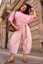 Pink Bat Sleeve Soft Flowy Knitted Plus Size Blouse Tbbaw27Af00012 - 4