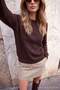 Wardrobe Essentials Brown Oversize Soft Wool Basic Knitwear Sweater Twoaw27Kz00066 - 4