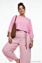 Pink Bat Sleeve Soft Flowy Knitted Plus Size Blouse Tbbaw27Af00012 - 6