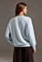 Açık Mavi Soft/Yumuşak Dokunuşlu Oversize/Geniş Kesim Bisiklet Yaka Örme Sweatshirt TWOAW27SW00143 - 4