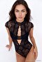 Siyah Dantel Cut Out Detaylı Sırt Dekolteli Çıtçıtlı Örme Body THMAW27BD00004 - 2