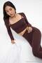Brown 2-Piece Bolero Soft Brushed Fabric Padded Supportive/Shaping Knitted Sports Bra Thmaw27Ss00005 - 6