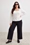 Black High Waist Striped Wide Leg Plus Size Pants Tbbaw27Ar00009