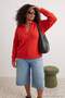 Red Polo Collar Soft Feel Crop Knitwear Sweater Tbbaw26An00024 - 4