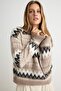 Mink Geometric Patterned Soft Textured Knitwear Sweater Twoaw27Kz00175 - 2