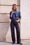 Wardrobe Essentials Siyah Az Esnek Yüksek Bel Wide Leg Geniş Paça Jeans TWOAW27JE00081 - 3
