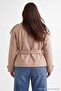 Mink High Collar Belted Double Breasted Oversize Short Cashmere Plus Size Coat Twoaw27Dd00010 - 5