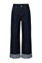Koyu Mavi Puantiyeli Paça Katlamalı Normal Bel Wide Leg Jeans TWOAW27JE00022 - 4