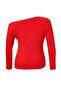 More Sustainable Red Viscose Ribbed Knitted Plus Size Blouse Tbbss24Af00037 - 7