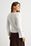 Ecru Soft Textured Wool Special Yarn Knitwear Sweater Twoaw27Kz00060 - 5