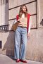 Wardrobe Essentials Mavi Az Esnek Yüksek Bel Wide Leg Geniş Paça Jeans TWOAW27JE00068 - 2