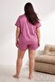 Pink Striped Satin Large Size Woven Pajama Set Tbbaw27Ai00058 - 5