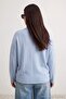 Mavi Selanik/Triko Görünümlü Fermuarlı Yaka Regular/Normal Kalıp Örme Sweatshirt TBBAW23AO00006 - 3
