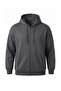 Antrasit Büyük Beden Oversize Kapüşonlu Fermuarlı İçi Polar Pamuk Sweatshirt TMNAW24AO00003 - 5