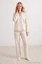 White Plaid / Checkered Glitter Detailed Flannel Woven Pajama Set Thmaw27Pt00129