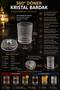 360 °   Rotating Premium Metal Bearing Glass Cup |   Patterned Premium Cocktail and Beverage Glass 270 ml - 3