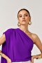 Aura One-Shoulder Draped Belted Blouse - 6
