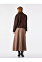 Comfortable Cut Flounce Midi Skirt with Stitching Detail - 4