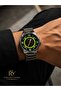 ساعة رجالية من طراز تشوبرز بمينا أخضر وحزام فضي - 3