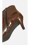 Mella Short Heel Women's _ Short Boots Zipper Brown Patent Leather - 5