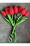 Artificial Flower 10Pcs Red Wet Tulip - 5