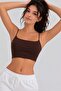 Women's Thin String Strap Double-Layered Crop Blouse, Basic Bustier - 6
