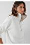 White Interlock Sweatshirt with Half Zipper 1S10572-83043