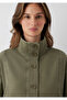 Buttoned Stand Collar Khaki Jacket Oversize / Wide Cut 1110922-71545 - 6