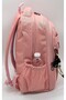Satin Water Resistant Fabric Pink Color Large Size Unisex Back Travel School Bag / 1601 - 4