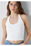 Halter Neck Ecru Top Fitted / Body-Fitting Cut 1620244-70057
