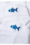 Fish Embroidered White Booties Socks 1913785-620 - 2