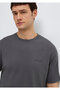 Black Anthracite Basic T-Shirt Loose Fit / Comfortable Cut 0612645-80106 - 3
