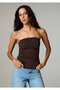 Brown Strapless T-Shirt Fitted / Bodycon Cut 1614386-70236