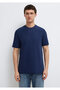 Textured Navy Blue Basic T-Shirt Regular Fit / Normal Cut 0610277-70492 - 4