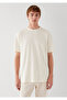 Ecru Basic T-Shirt Loose Fit / Comfortable Loose Cut 0613466-80194 - 3