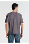 Anthracite Basic T-Shirt Loose Fit / Comfortable Loose Cut 0613338-90721 - 4