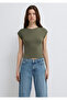 Green Basic T-Shirt Fitted / Bodycon Cut 1613809-71546 - 3
