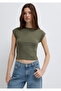 Green Basic T-Shirt Fitted / Bodycon Cut 1613809-71546 - 2