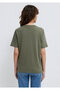 Crew Neck Green Basic T-Shirt Regular Fit / Normal Cut 1600955-86627 - 5