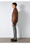 Brown Faux Leather Jacket Loose Fit / Relaxed Fit 0110775-70242 - 5